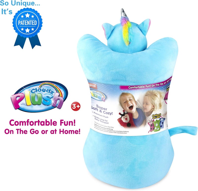 Cloudz Plush On Hand Kids Travel Pillow Pal - Unicorn - Image 3